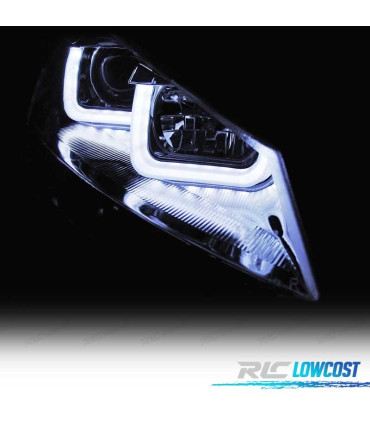 FAROIS FRONTAIS PARA VOLKSWAGEN VW GOLF 7 12-17 U-TYPE DRL LUZ DIURNA FUNDO CROMADO