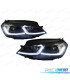 FAROIS VOLKSWAGEN VW GOLF 7 12-17 DRL DINAMICOS PRETO LOOK 7.5 R LINE