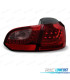 CONJUNTO FARÓIS VOLKSWAGEN VW GOLF 6 08-12 LED VERMELHO CLARO