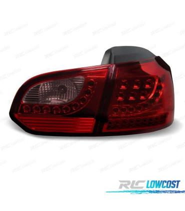CONJUNTO FARÓIS VOLKSWAGEN VW GOLF 6 08-12 LED VERMELHO CLARO