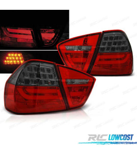 FAROLINS TRASEIROS LED BAR BMW E90 05-08 VERMELHO FUMADO