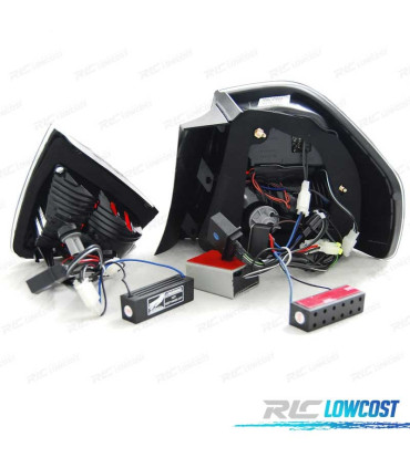 FAROLINS TRASEIROS LED BAR BMW E90 05-08 VERMELHO FUMADO