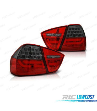 FAROLINS TRASEIROS LED BAR BMW E90 05-08 VERMELHO FUMADO
