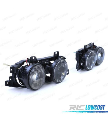 FARÓIS BMW E34 88-95 E32 86-94 FUNDO NEGRO