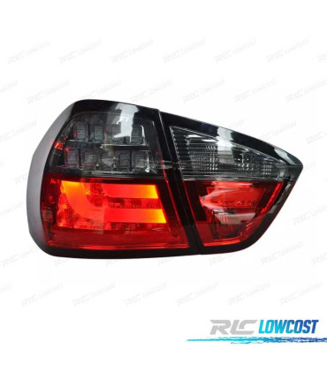 FAROLINS TRASEIROS LED BAR BMW E90 05-08 VERMELHO FUMADO