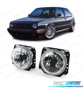 FARÓIS ANGEL EYES H4 VOLKSWAGEN VW GOLF 2 MKII COM CRUZ PRETO