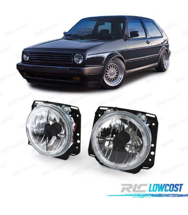 FARÓIS ANGEL EYES H4 VOLKSWAGEN VW GOLF 2 MKII COM CRUZ PRETO