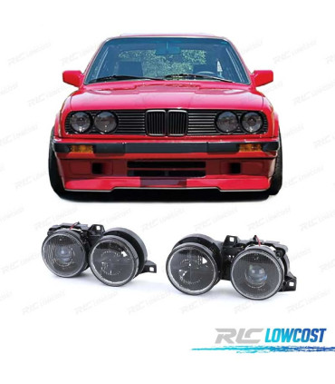 FARÓIS BMW E30 82-94 FUNDO PRETO