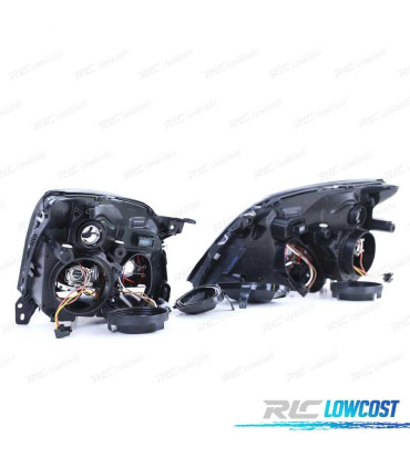 FARÓIS FRONTAIS ANGEL EYES OPEL VECTRA C 02-05 E OPEL SIGNUM 03-05 PRETO