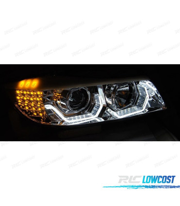 FARÓIS BMW E90 E91 05-08 OLHOS DE ANJO 3D FUNDO PRETO
