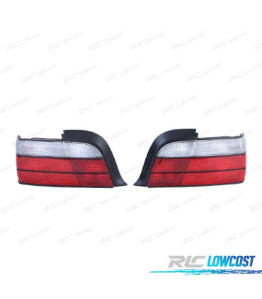 FAROLINS TRASEIROS BMW E36 COUPE CABRIO 91-99 VERMELHO BRANCO LOOK M3
