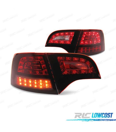 FAROLINS TRASEIROS FULL LED AUDI A4 B7 AVANT 04-08 VERMELHO FUMADO - ESCURECIDO