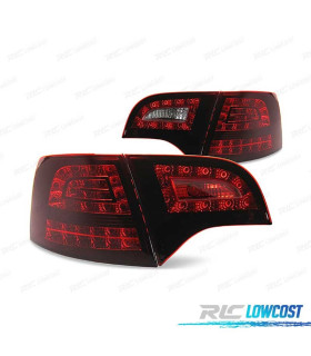 FAROLINS TRASEIROS FULL LED AUDI A4 B7 AVANT 04-08 VERMELHO FUMADO - ESCURECIDO