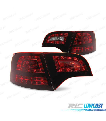 FAROLINS TRASEIROS FULL LED AUDI A4 B7 AVANT 04-08 VERMELHO FUMADO - ESCURECIDO
