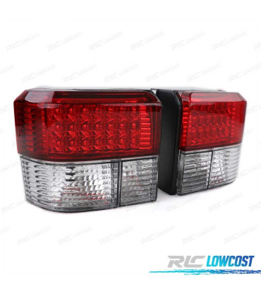 PILOTOS VOLKSWAGEN VW T4 TRANSPORTER CARAVELLE 90-03 LED VERMELHO CROMADO