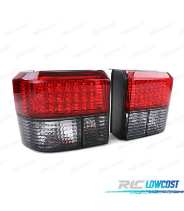 FAROLINS TRASEIROS LED VOLKSWAGEN VW T4 TRANSPORTER CARAVELLE 90-03 VERMELHO ESCURECIDO