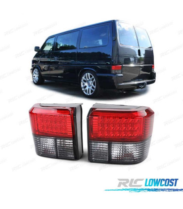 FAROLINS TRASEIROS LED VOLKSWAGEN VW T4 TRANSPORTER CARAVELLE 90-03 VERMELHO ESCURECIDO