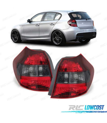 FAROIS BMW E81 E87 04-07 VERMELHO ESCURECIDO