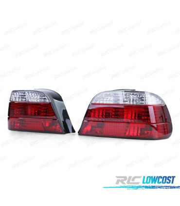 FAROLINS TRASEIROS BMW E38 94-01 VERMELHO BRANCO