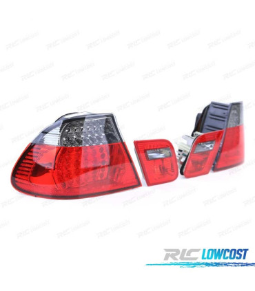 FAROLINS TRASEIROS LED BMW E46 99-03 VERMELHO ESCURECIDO LOOK M3