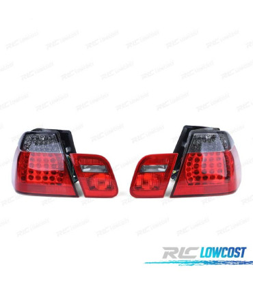 FAROLINS TRASEIROS LED BMW E46 98-01 VERMELHO ESCURECIDO LOOK M3