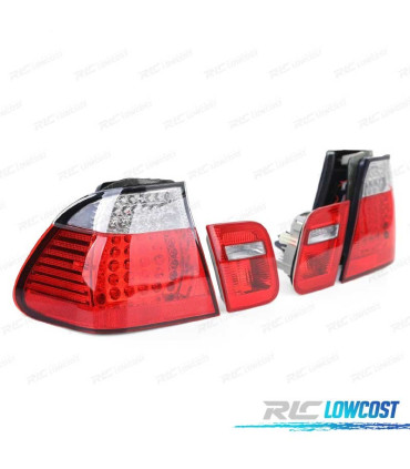 FAROLINS TRASEIROS LED BMW E46 98-01 VERMELHO CROMADO LOOK M3