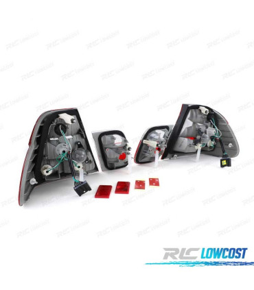 FAROLINS TRASEIROS BMW E46 98-01 VERMELHO BRANCO