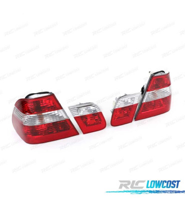 FAROLINS TRASEIROS BMW E46 01-05 VERMELHO BRANCO