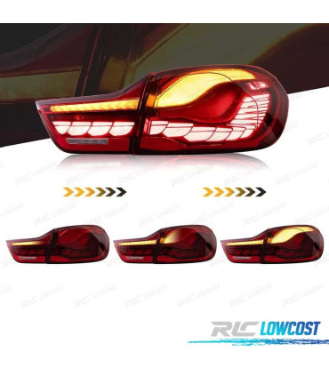 FAROLINS FULL LED BMW F32 F33 F36 LIGHT BAR OLED FUNDO VERMELHO 13-18