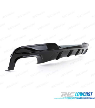 DIFUSOR TRASEIRO BMW F10 F11 10- DUPLA SAIDA LOOK M PERFORMANCE PRETO BRILHANTE