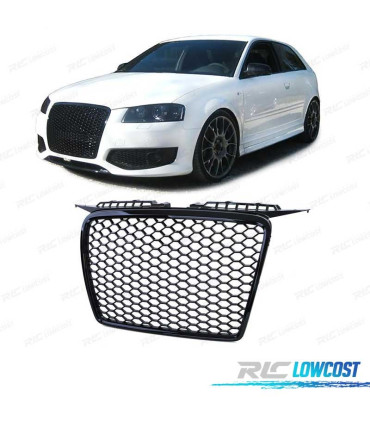 GRELHA AUDI A3 8P 05-08 LOOK RS3 PRETA BRILHANTE