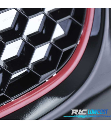 GRELHA FRONTAL VOLKSWAGEN VW GOLF 5 PRETO VERMELHO LOOK GTI
