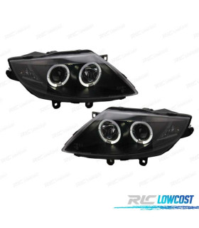 FARÓIS BMW Z4 E85 03-09 OLHOS DE ANJO FUNDO PRETO