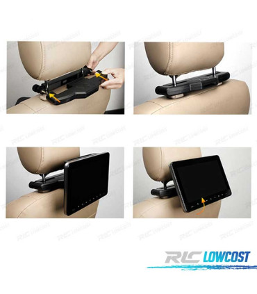 ENCOSTO DE CABEÇA 9" POLEGADAS DVD SD USB HDMI AV IN OUT JOGOS 32 BITS