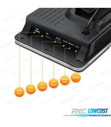 ENCOSTO DE CABEÇA 9" POLEGADAS DVD SD USB HDMI AV IN OUT JOGOS 32 BITS