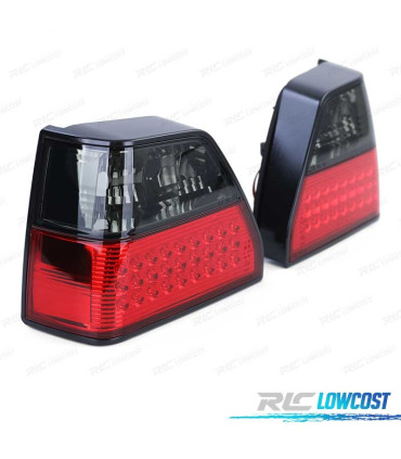 FAROLINS TRASEIROS LED PARA VOLKSWAGEN VW GOLF 2 83-91 RED SMOKED VERMELHO FUMADO ESCURECIDO