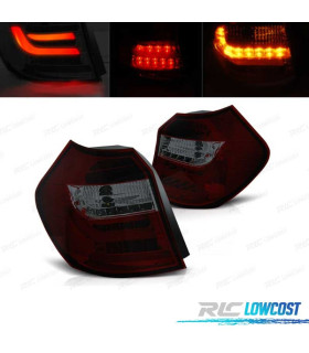 FAROLINS TRASEIROS LED BMW E87 08-11 VERMELHO ESCURECIDO
