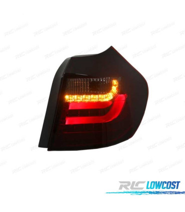 FAROLINS TRASEIROS LED BMW E87 08-11 VERMELHO ESCURECIDO