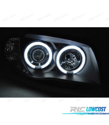 FARÓIS BMW E81 E87 E82 E88 ANGEL EYES CCFL FUNDO PRETO