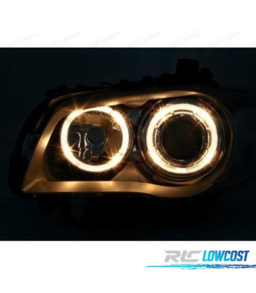 FARÓIS BMW E81 E87 E82 E88 OLHOS DE ANJO FUNDO CROMADO CINZA