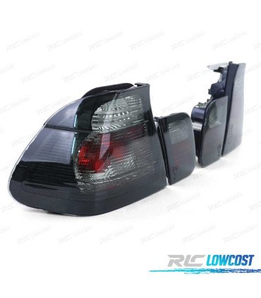 FAROLINS TRASEIROS BMW E46 SEDAN 98-01 FUMADOS LEX