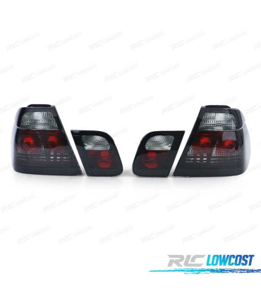 FAROLINS TRASEIROS BMW E46 SEDAN 98-01 FUMADOS LEX