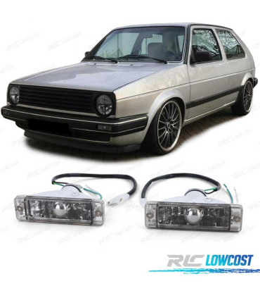 PISCAS FRONTAIS VOLKSWAGEN VW GOLF JETTA POLO CRISTAL CLARO PRETO COM LUZES DE POSIÇÃO