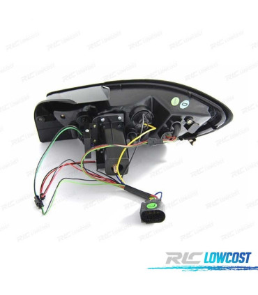 FAROLINS TRASEIROS PARA SEAT IBIZA 08-12 LIGHT BAR FUNDO VERMELHO CROMADO 3 PORTAS