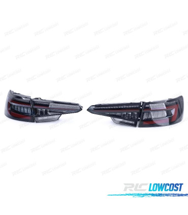 FAROLINS TRASEIROS LED AUDI A4 S4 B9 8W SEDAN 15- PRETO FUMADO