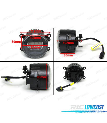 FARÓIS DE NEVOEIRO COM LUZ DIURNA UNIVERSAL PRETO