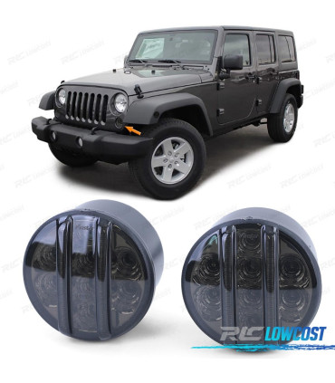 PISCAS DIANTEIROS PARA JEEP WRANGLER JK 07- LED PRETO FUMADO