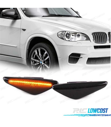 PISCAS LATERAIS BMW X5 E70 X6 E71 E72 F25 LED DINÂMICO PRETO FUMADO