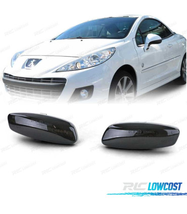 PISCAS ESPELHO PARA PEUGEOT CITROEN LED PRETO FUMADO