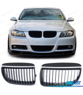 GRELHAS FRONTAIS BMW E90 E91 05-08 LOOK M PRETO MATE